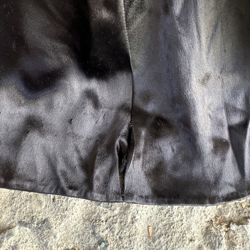 Vintage 1930s Black Silk Satin Gown Dress Art Deco Maxi Long Sleeve Keyhole - Picture 18 of 23