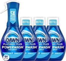 Dawn Platinum Powerwash Dish Spray, Dish Soap, Fresh Scent Bundle, 4 Spray...