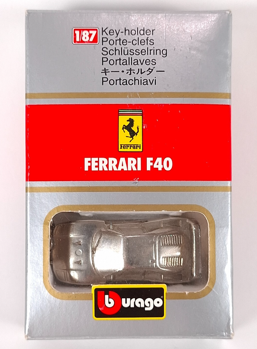 Bburago Ferrari F40 Keychain 1 87 Car #4532 Vintage Made In Italy