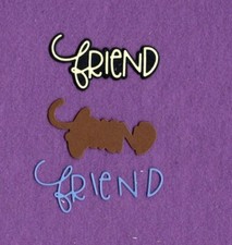 FRIEND  3 with background word die cuts scrapbook cards
