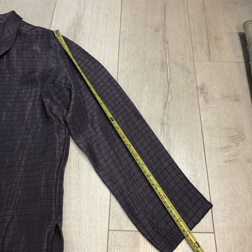 Chaqueta Cárdigan Eileen Fisher Púrpura Frente Abierto Lino Seda S Blazer - Imagen 14 de 15