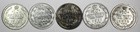 RUSSIA Nicholas II Silver LOT OF 5 COINS 1909,1910,1911,1912 10 KOPECK Y# 20a.3 — photo 2