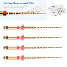 JMU 4pcs Gold Rotary Files NiTi Endo Root canal Files 21/25/31mm