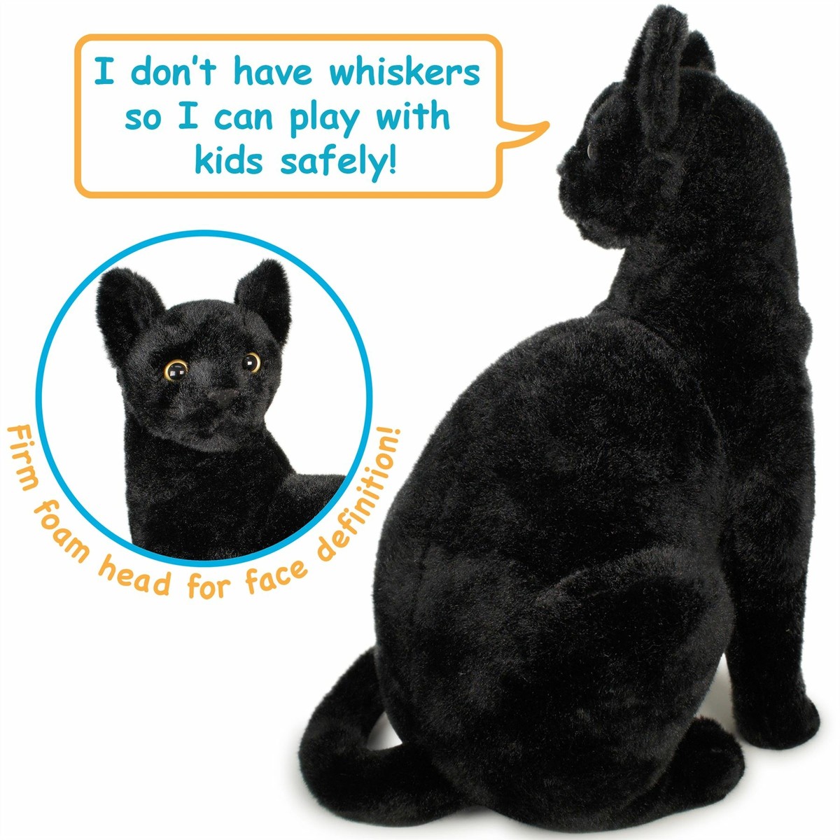 VIAHART The Black Cat 13 in Stuffed Animal Plush Toy - Black