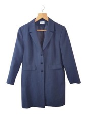 Soon Womens Ladies Black Basic Long Jacket Blazer Size 14uk Regular Button 