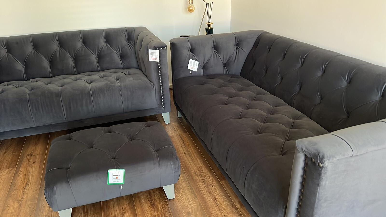 DFS Churchill 3 And 2 Seat Sofa With Footstool eBay