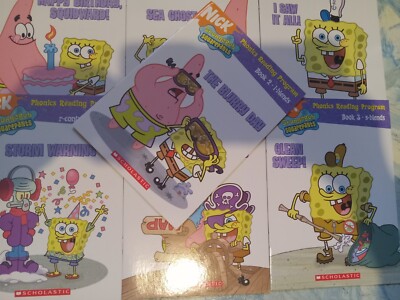 SpongeBob Squarepants  Booklets Lot Of 7 Nick Phonics Reading Program Scholastic