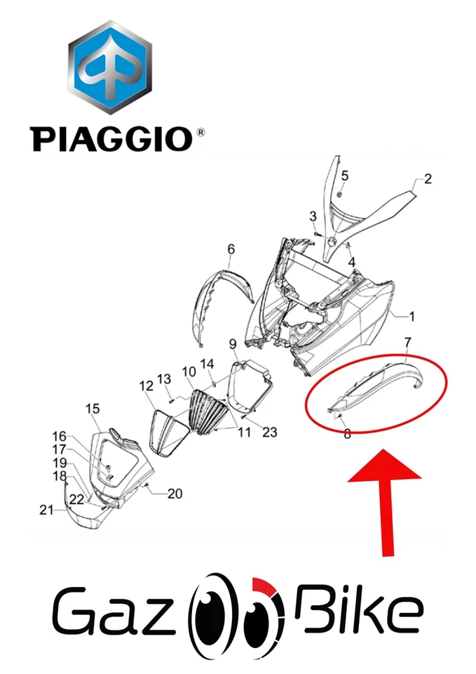 Protection d'aile Gauche Piaggio MP3 300 2010-2013 624435000C - Photo 3/3