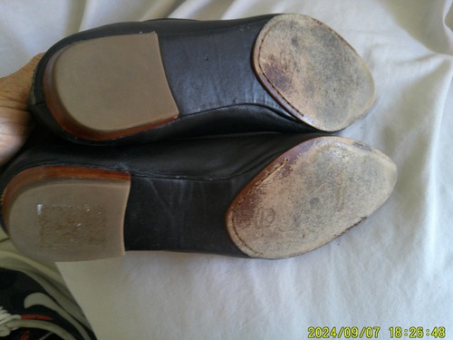 SACHA LONDON BLACK LEATHER RIBBON BALLET FLAT SHOES, 8.5 M - Picture 2 of 5