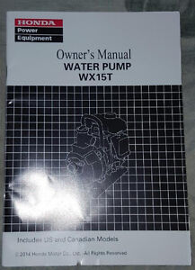 HONDA® WX15T water pump owners manual - BRAND NEW! | eBay