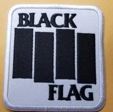 Embroidered Black Flag Punk Rock Band "Panic" Patch 3x3"