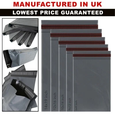 GREY Postal Post Packaging Bags Plastic Parcel Mailing Packing Postage Self Seal