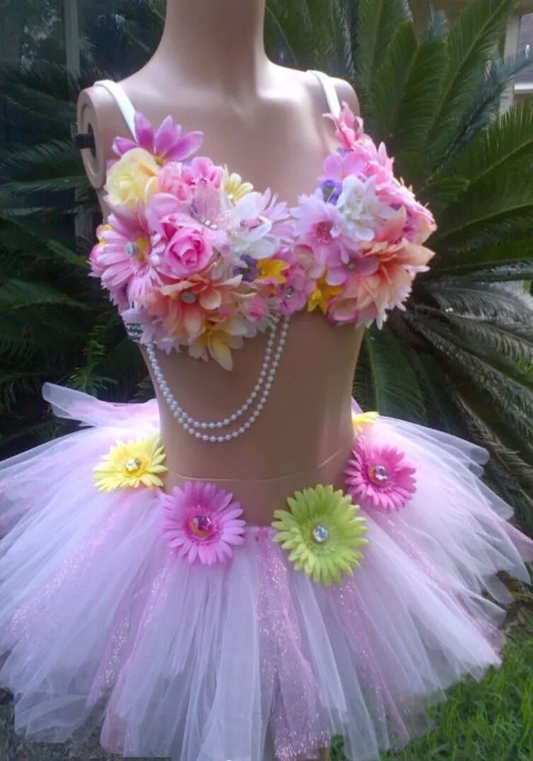 Rave bra / flower bra  Rave bra, Rave costumes, Rave outfits