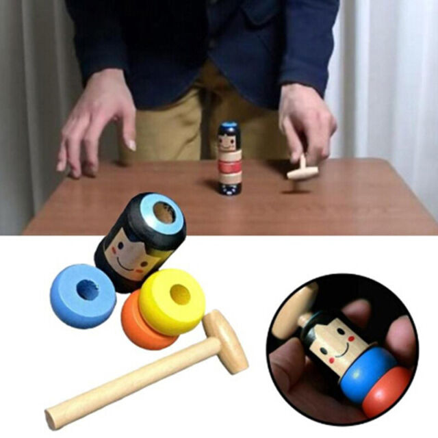 1set Immortal Daruma Unbreakable Wooden Man Magic Toy Fun Toy Accessor*KN