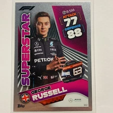 George Russell SUPERSTAR 302 HOLO FOIL Topps F1 Turbo Attax 2022 Formula 1 NM