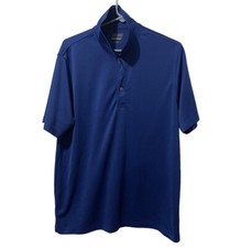 Izod Shirt Men Large Blue Golf Polo Performx Lightweight Casual Solid Button