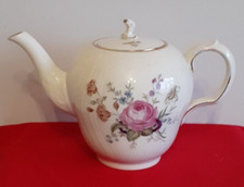 Stunning Vintage Frijsenborg Royal Copenhagen China Pink Flowers Teapot 17cm tal