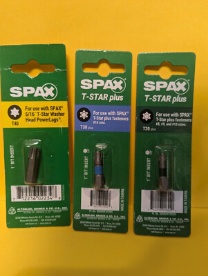 1 LOT OF 3 SPAX T-STAR (1 of each T30 PLUS, T20 PLUS, T40)