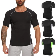 Mens Compression Shirt Athletic Fitness Base Layer Tank Tops Tight Dry Sports US