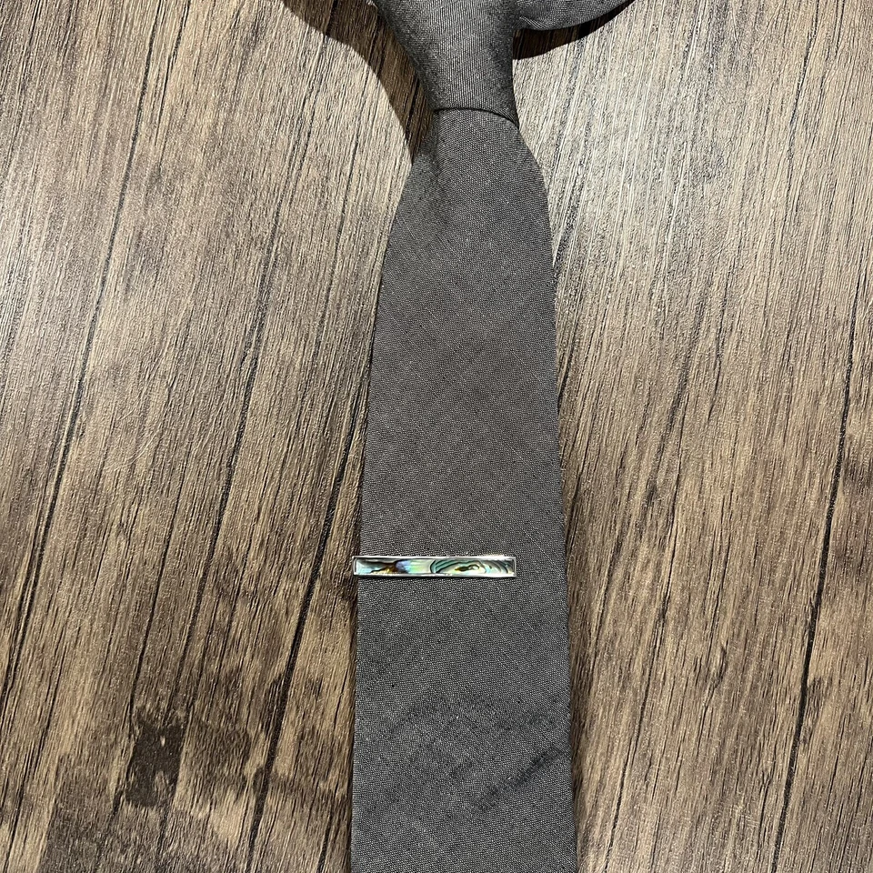 Clip de corbata de abulón para hombre cumpleaños boda regalo barra de corbata con caja Foto 4 de 4