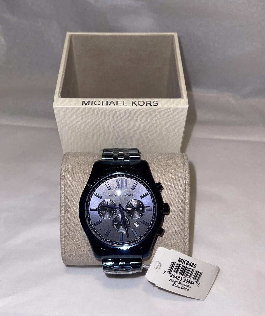 MICHAEL KORS Lexington MK8480 Blue Dial Men's Watch New With Tags