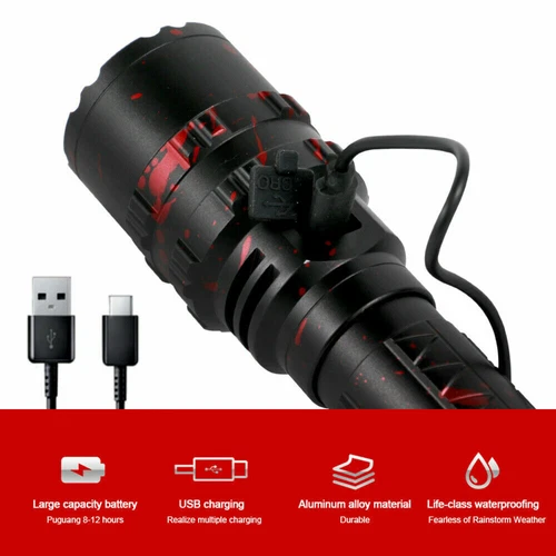 2000000 Lúmenes Linterna COB LED USB 5000 Metros Antorcha Táctica Luz de Trabajo - Imagen 8 de 12