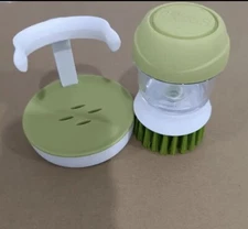 Dish Scrub Brush with Soap Dispenser - Palm Scrub Washing Brush for Dishes Pots 