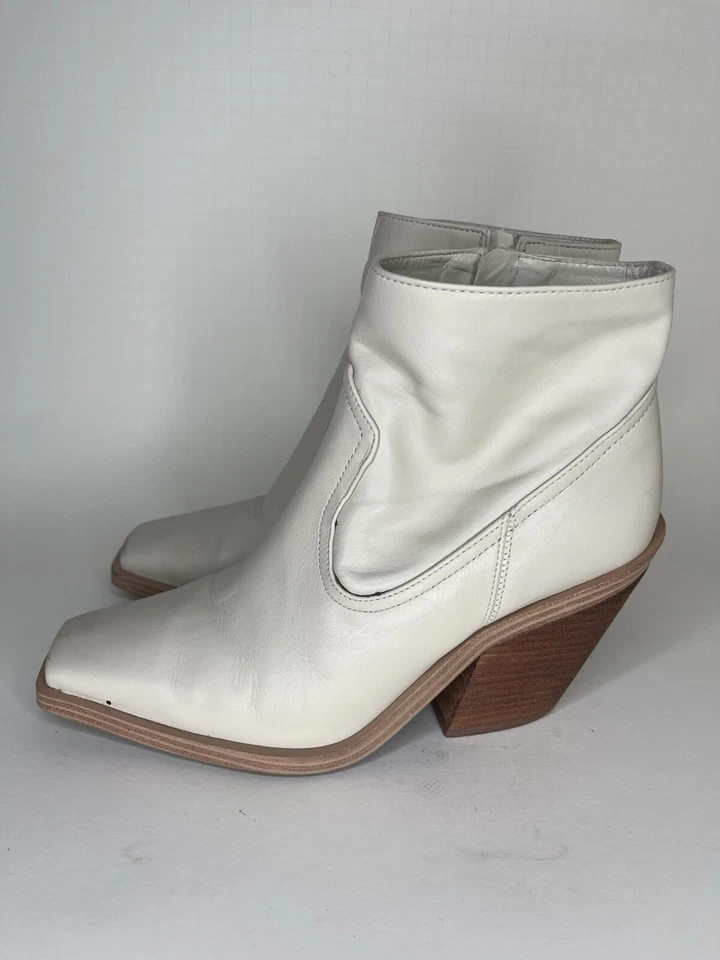 Botines Vince Camuto Amtinda Marfil Punta Cuadrada Tacón Apilado Para Mujer Talla 9.5M Foto 4 de 4