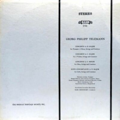 Concertos in D Major, C Major, C Minor / Suite Concertante in D  LP :  Telemann