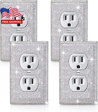 4 Pcs Outlet Covers Shiny Silver Wall Plate 1 Gang Toggle Light Switch Cover