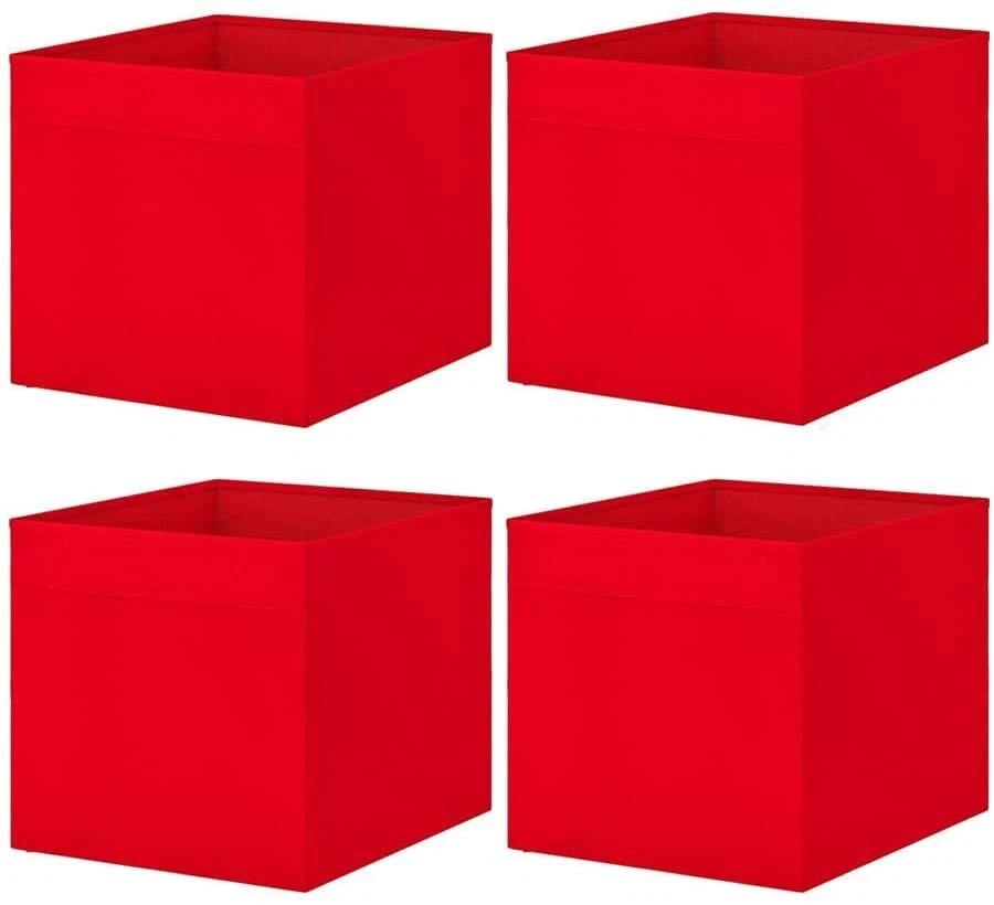 4x Ikea DRONA Box Fit KALLAX Unit Shelf Storage Storeroom Organiser Red