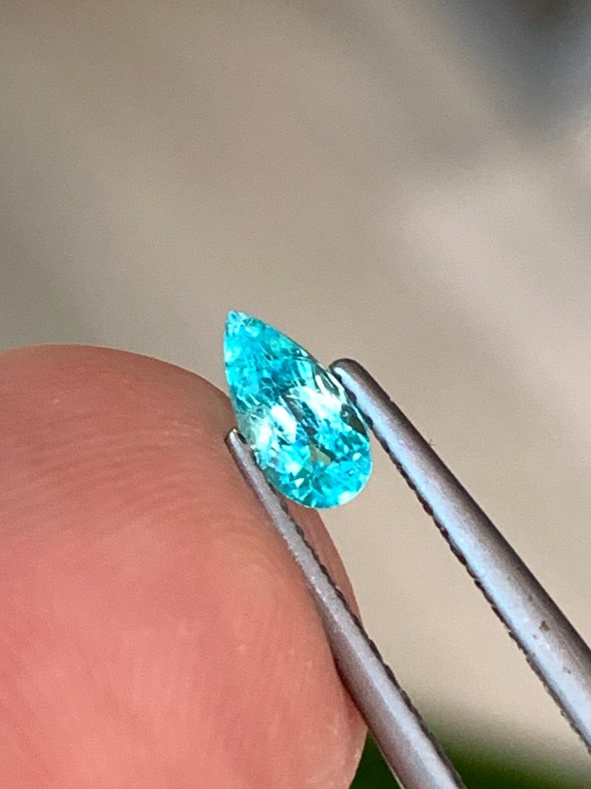 GIE Certified Natural Paraiba Tourmaline 2.68 Ct Blue Pear Cut Loose Gemstone