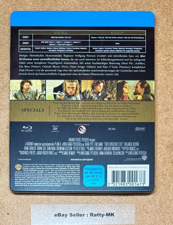 TROY - EUROPEAN IMPORT (GERMAN) BLU RAY STEELBOOK - Image 3 of 4