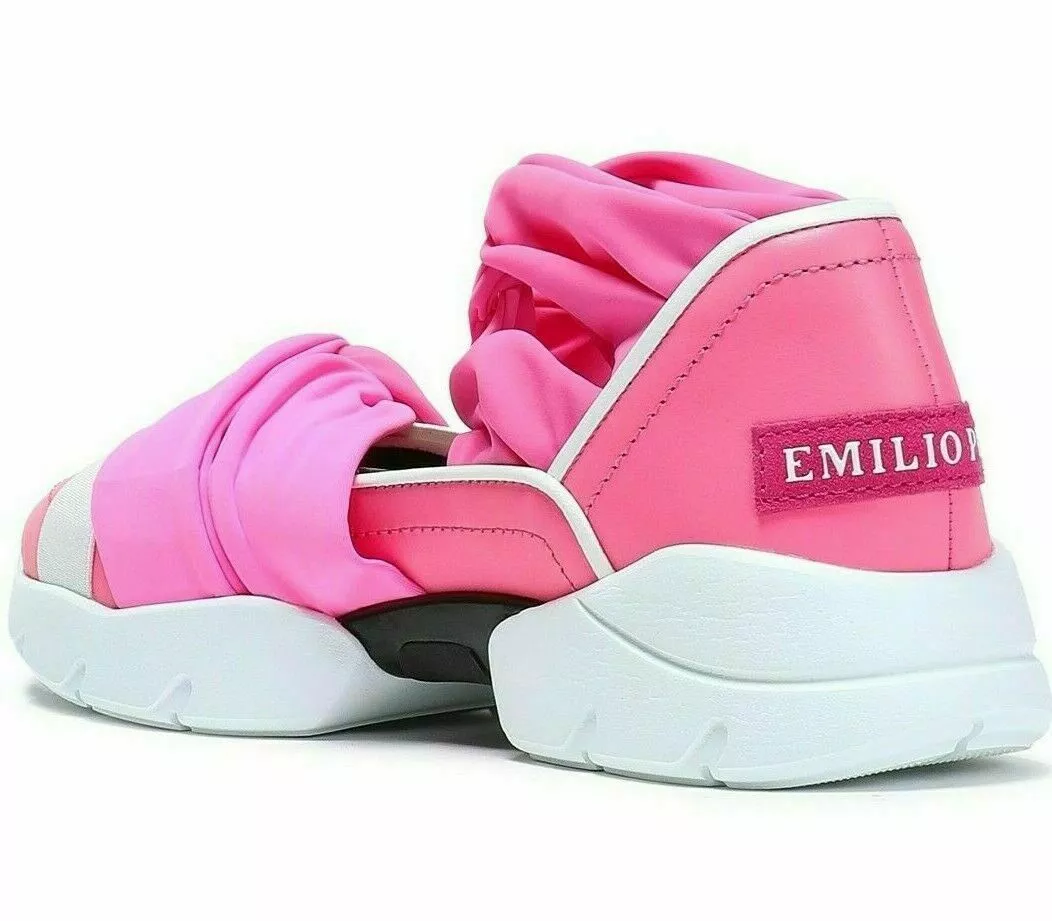 Emilio Pucci Low Ruffle Sneakers in Pink