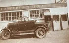 Vintage Sepia Photo Lambert & McCloghrie Garage Petrol Pump Castrol Sign Car