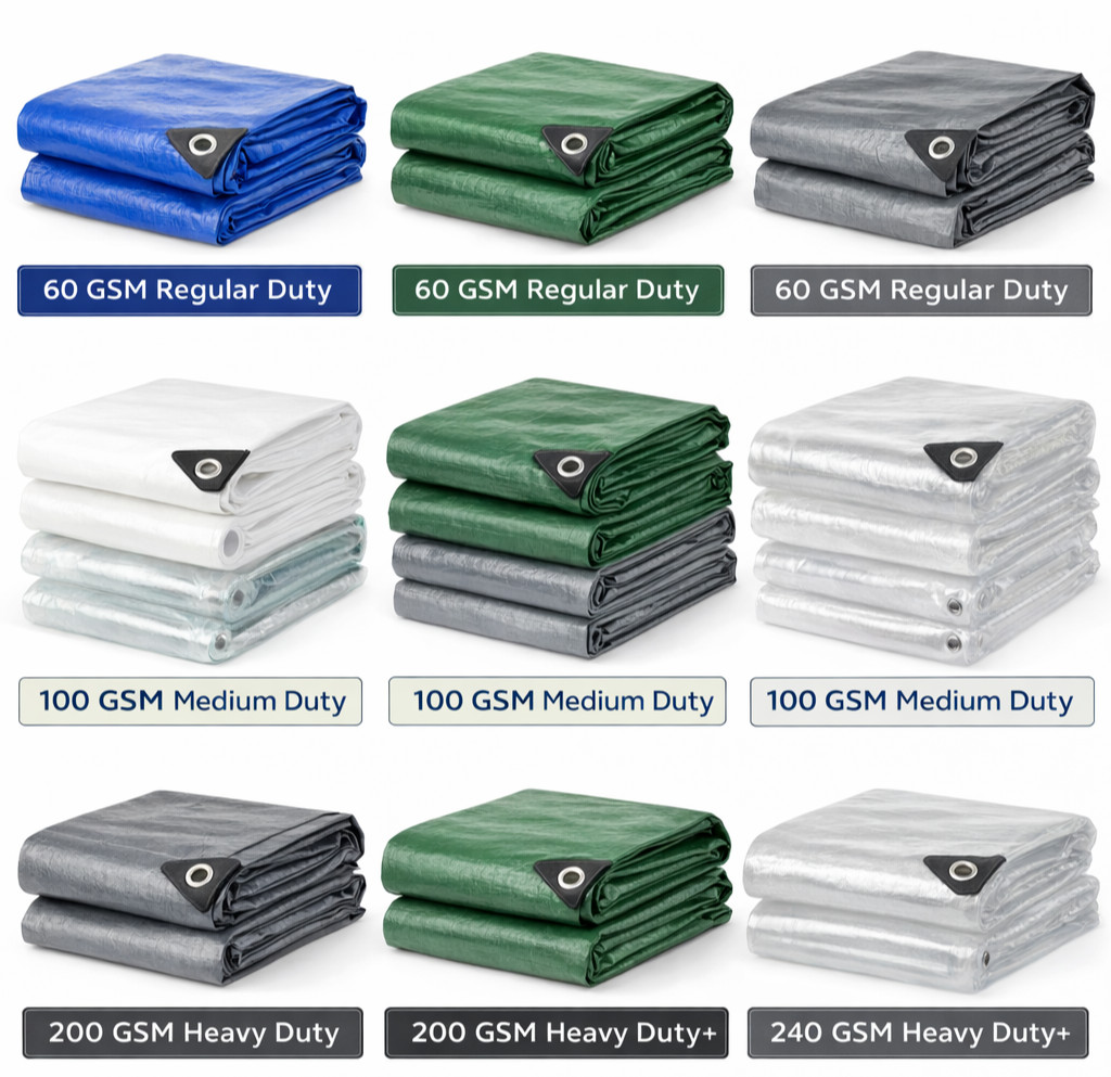 Tarpaulin Heavy Duty to Regular Waterproof Cover Tarp Ground Sheet Multi-Purpose