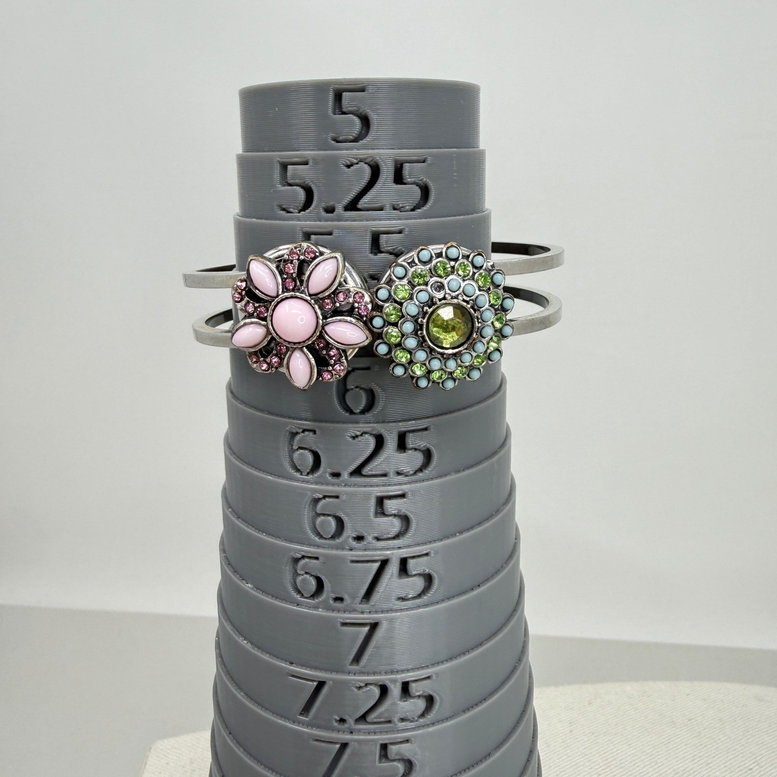 Interchangeable Snap Button Hinge Bracelet Silver… - image 6