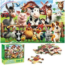 Floor Puzzles for Kids, 48 Piece 2 x 3 feet Farm Animals Puzzles for Kids Age...