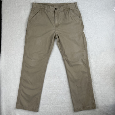 Carhartt B324 FDK Khaki Relaxed Fit Carpenter Work Utility Pants Men s 38x32