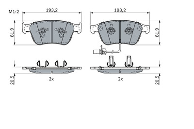 BOSCH 0 986 424 397 Bremsbelagsatz, Scheibenbremse für BENTLEY