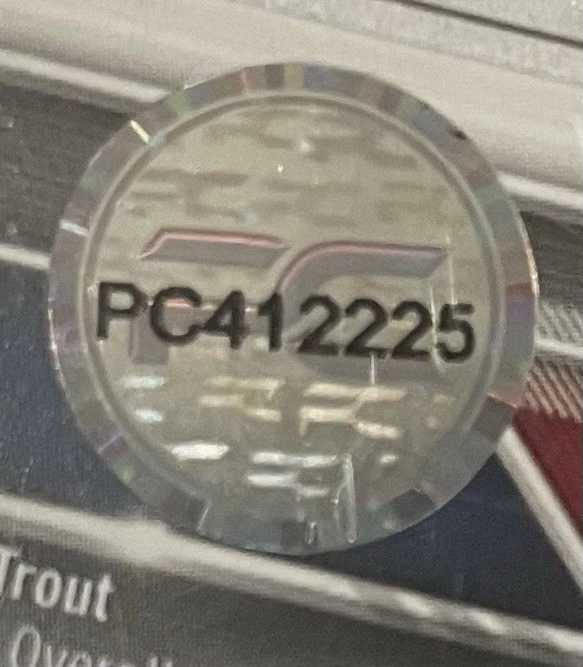 Topps Bowman 2019 - Mike Trout #1 - IP automático con sello de autenticación #PC412225 Foto 3 de 3