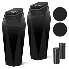 Car Trash Can with Lid, 2 Packs Diamond Design Mini Cup Holder 2 Pack, Black 