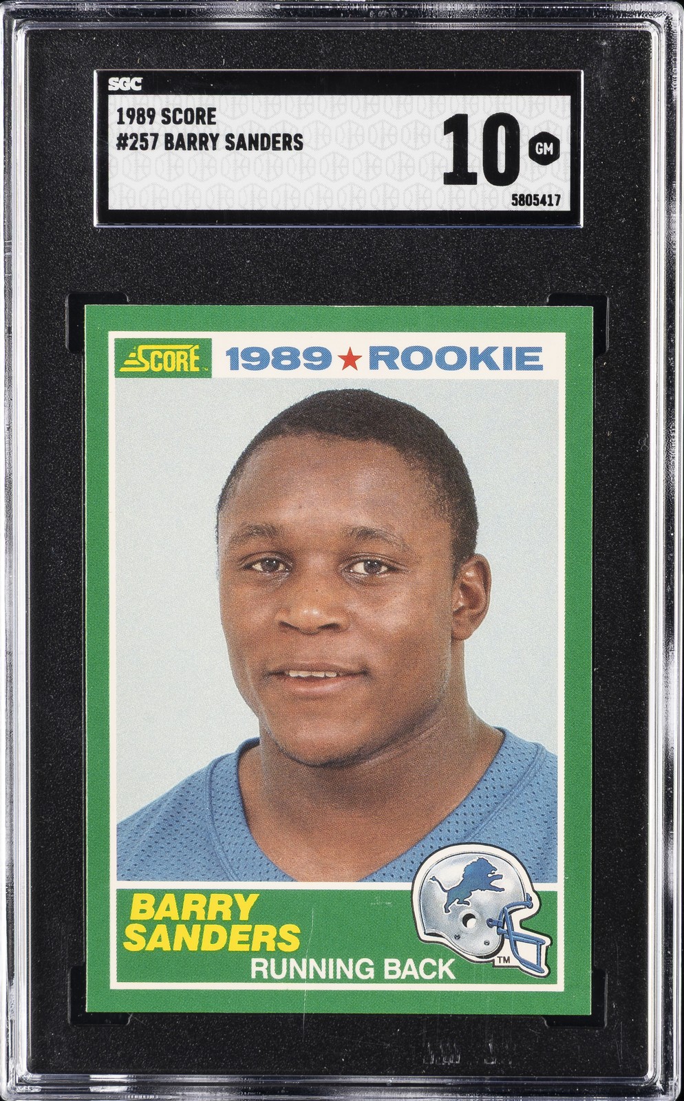 1989 SCORE #257 BARRY SANDERS SGC 10
