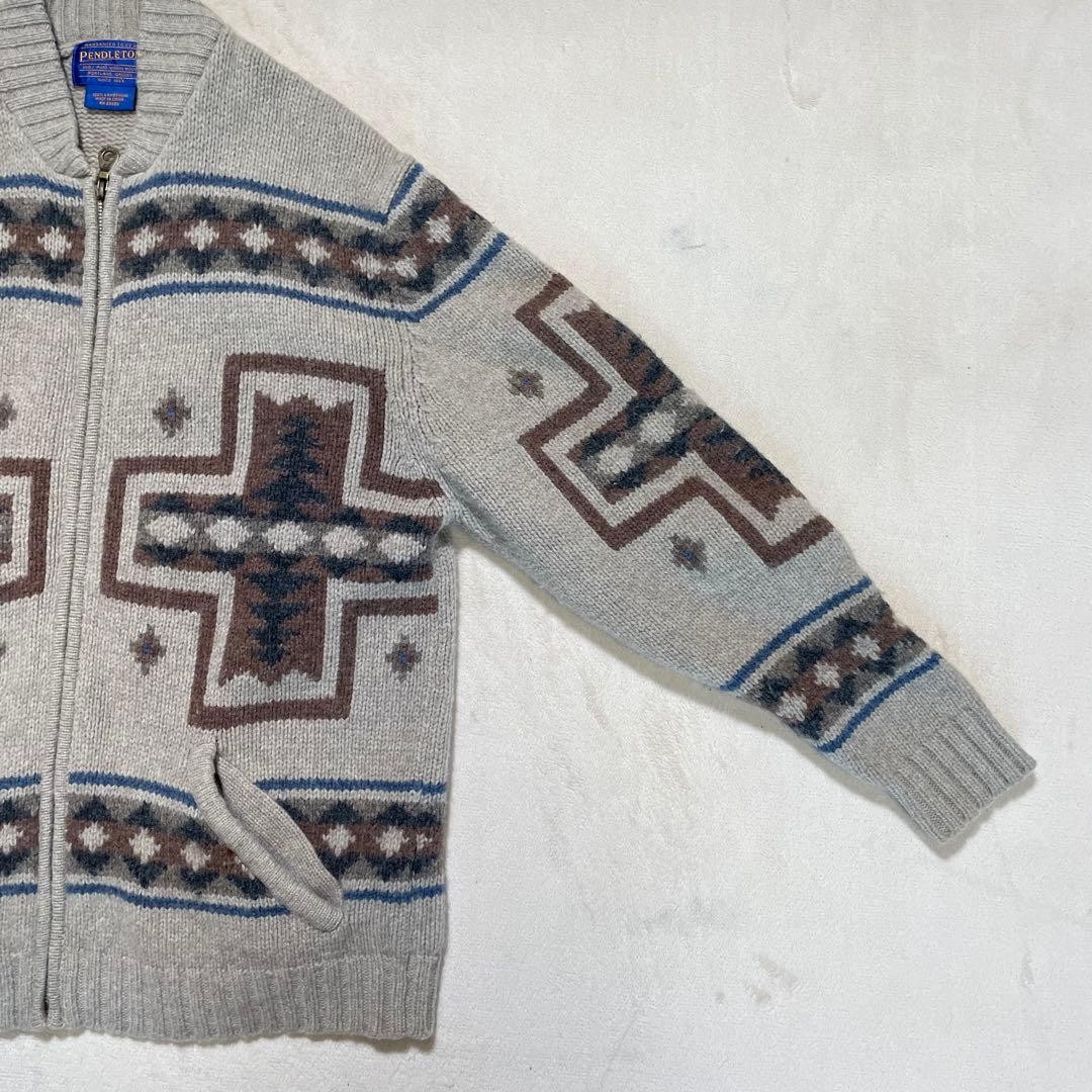 Pendleton Wool Zip-up Cardigan Native Pattern S V… - image 5