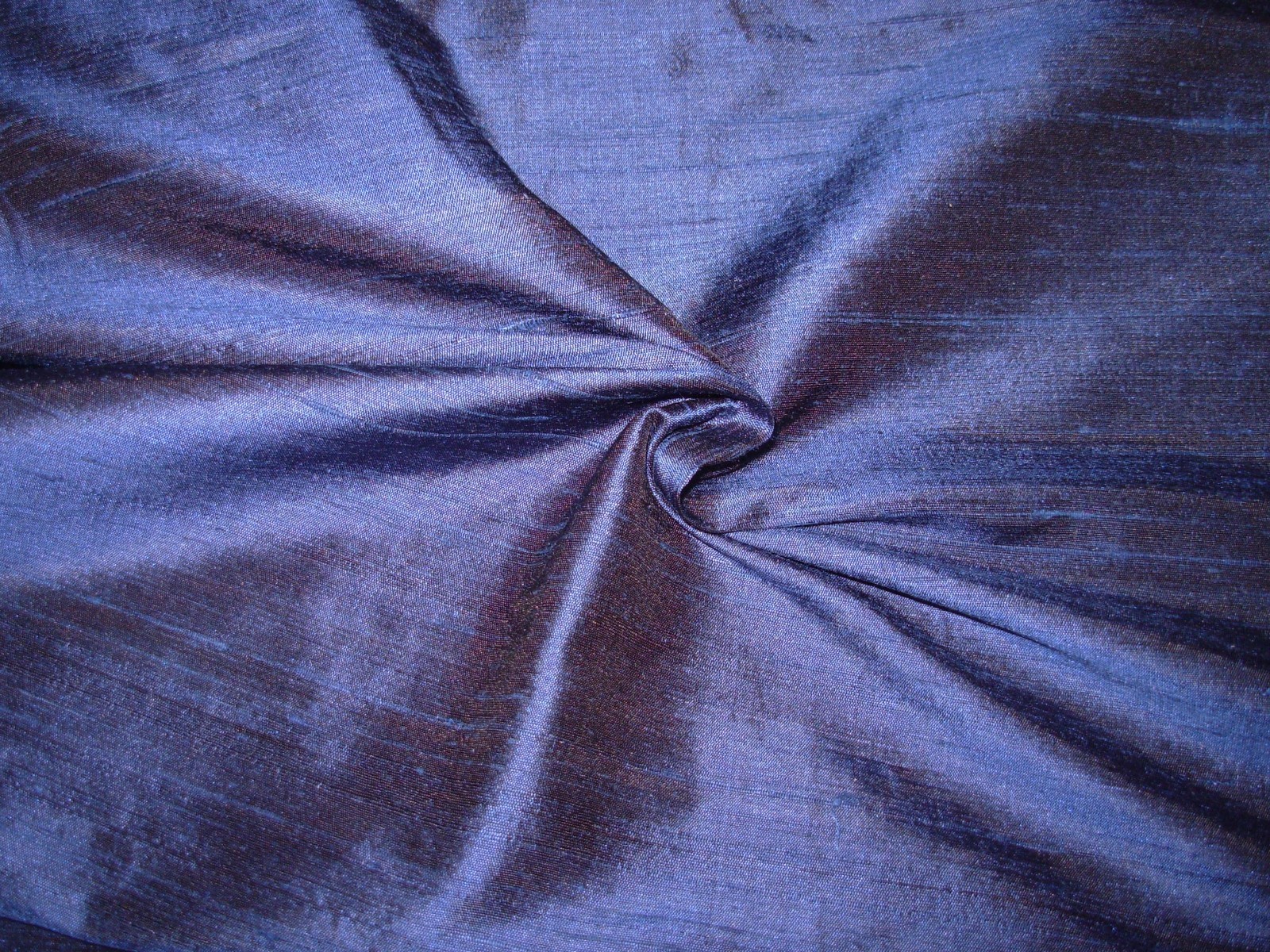 4 YDS 100% LUXURY SILK DUPIONI INK BLUE DRAPERY UPHOLSTERY FABRIC FOR ...
