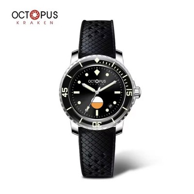 Octopus Kraken Vintage Series Diver-40mm Black Suntay Dial-PT5000 Automatic-MINT