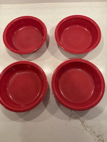 Fiesta Red Scarlet Medium 7" Cereal Bowl 19 oz Fiestaware Set Of 4