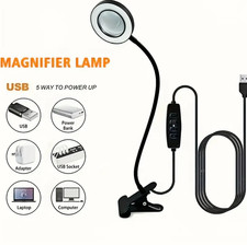 Exceptional Magnifying Glass w/ Lamp-10X, 360 Gooseneck,48 LED,3 Color Dimmable