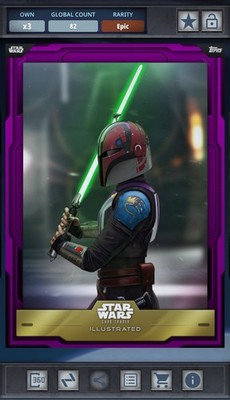 Star Wars Card Trader Illustrated Purple Epic 125cc Sabine s Path (Sabine Wren)