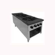 GSW USA AESP2-3R24NG 3 Ring Natural Gas Double Burner Stock Pot Range - 180k BTU